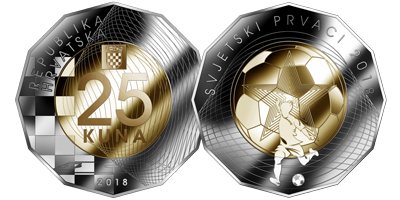 25 Kuna Croatia FIFA World Champion Russia 2018