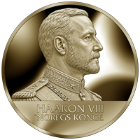 King Haakon VIII Norway 20 Kr. 2026, brass coin